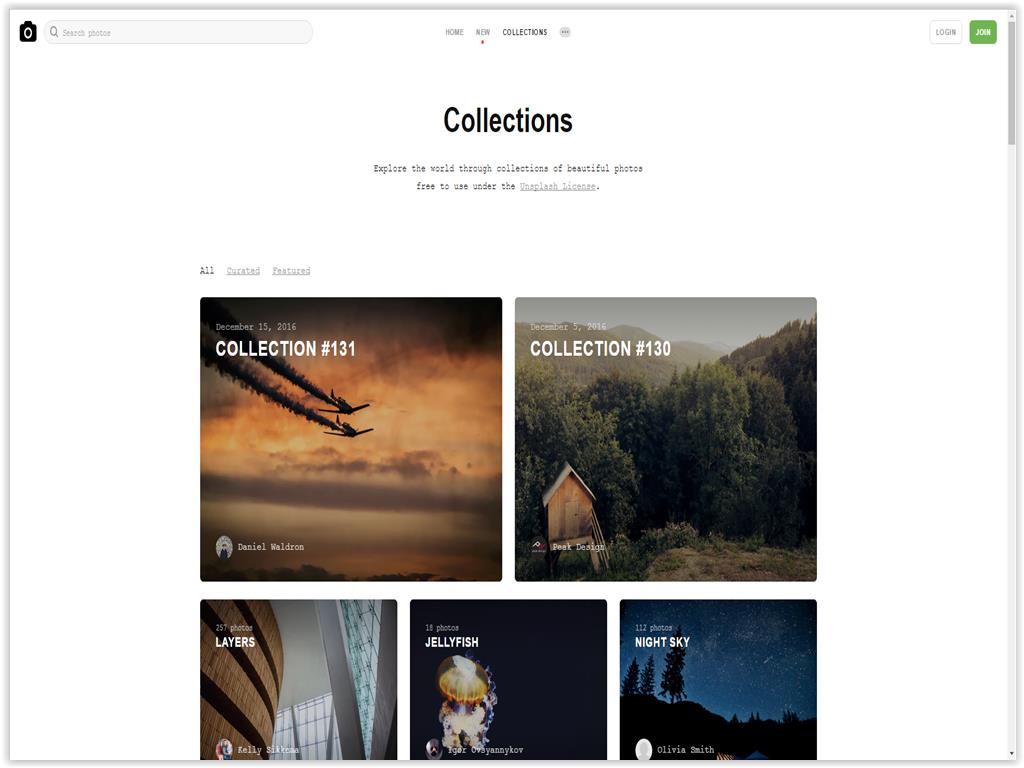 Unsplash Free Photo Collections
