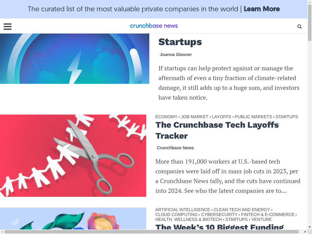 Crunchbase (Startup) News